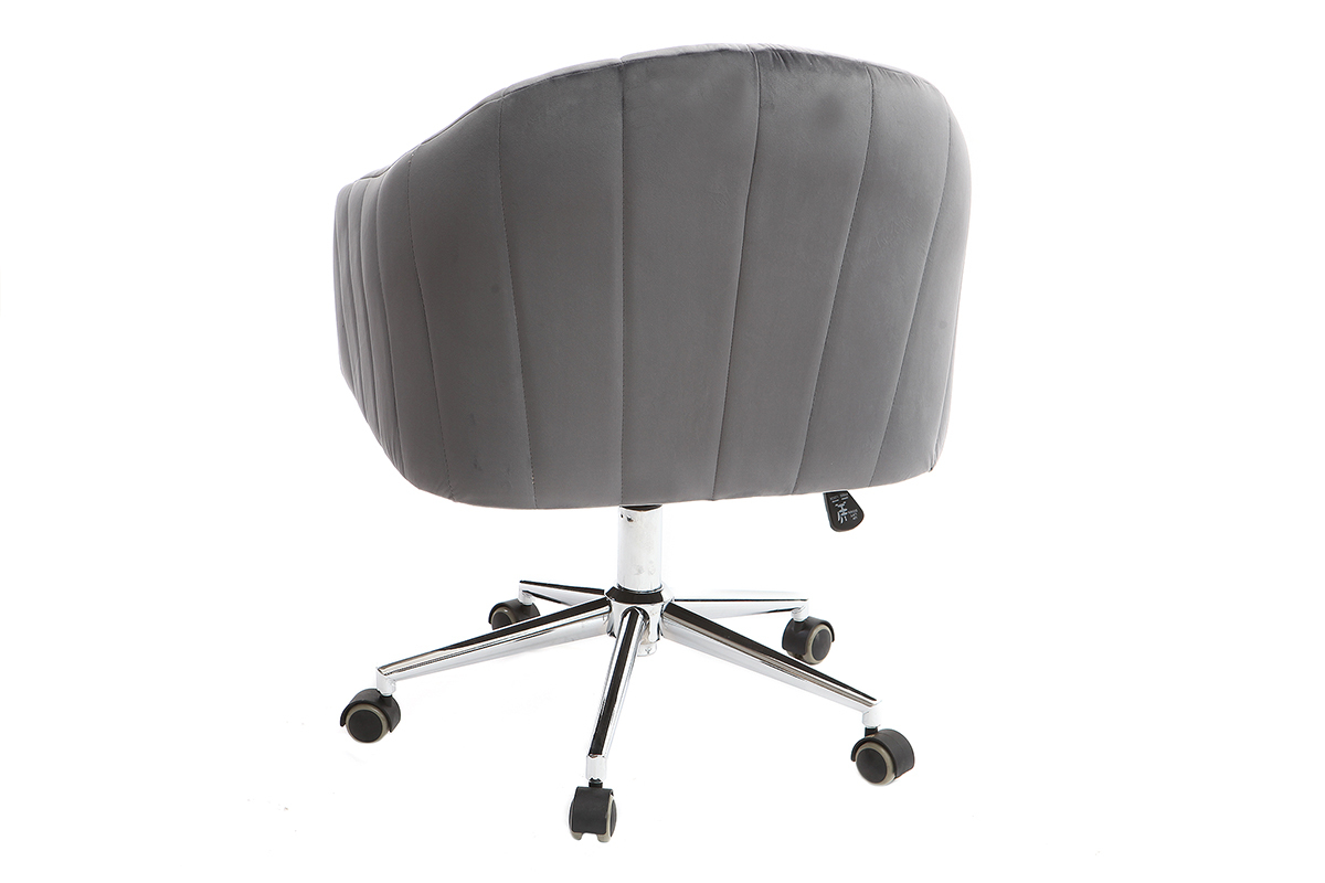 Silla de oficina terciopelo gris oscuro ROMI