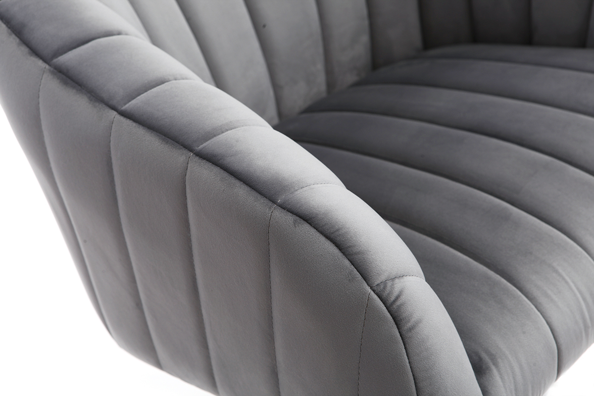 Silla de oficina terciopelo gris oscuro ROMI