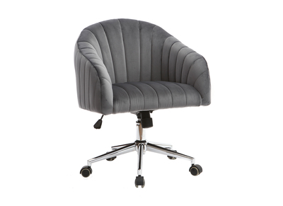 Silla Oficina De Terciopelo Romi Gris Oscuro yPm8w0vnNO