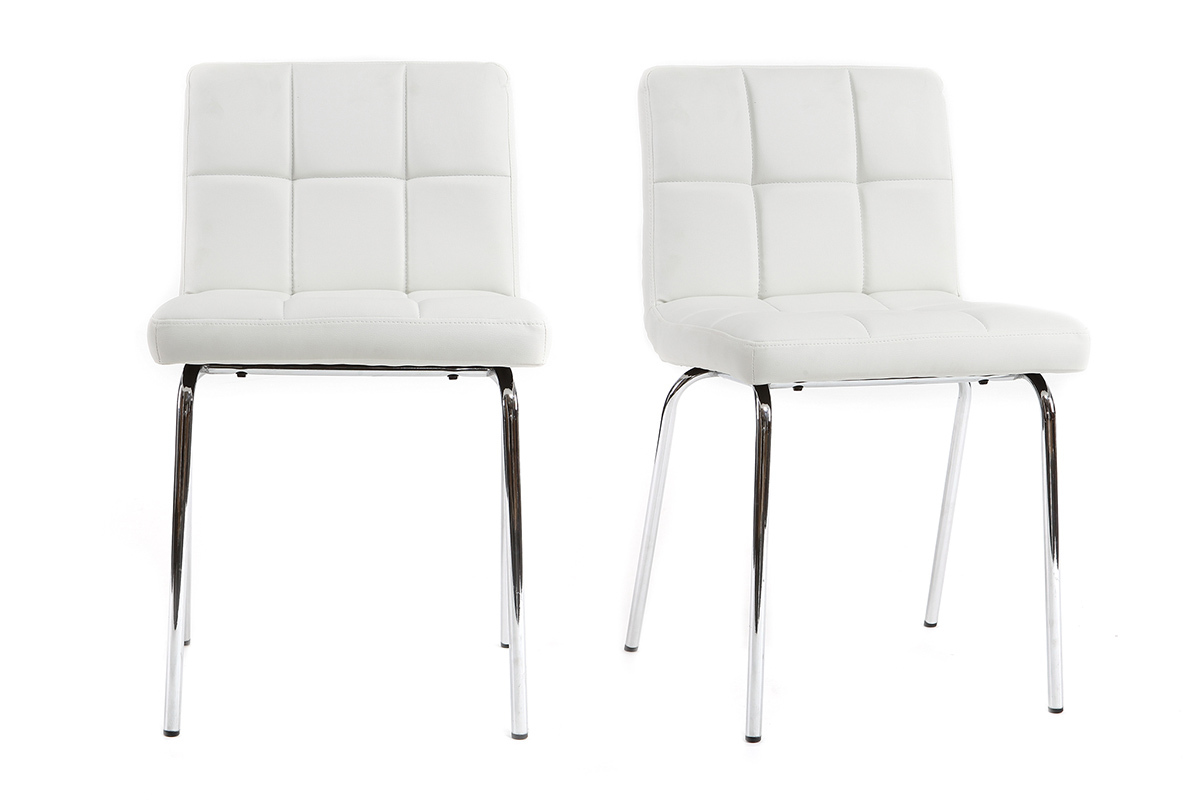 Silla diseo acolchada blanca lote de 2 POLLY
