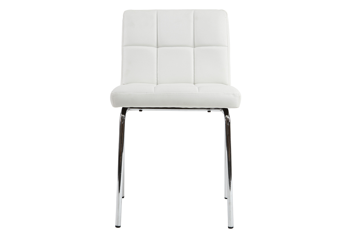 Silla diseo acolchada blanca lote de 2 POLLY