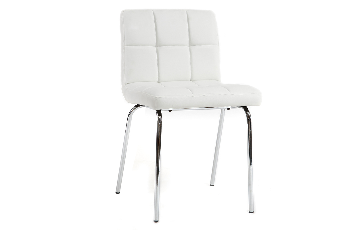 Silla diseo acolchada blanca lote de 2 POLLY