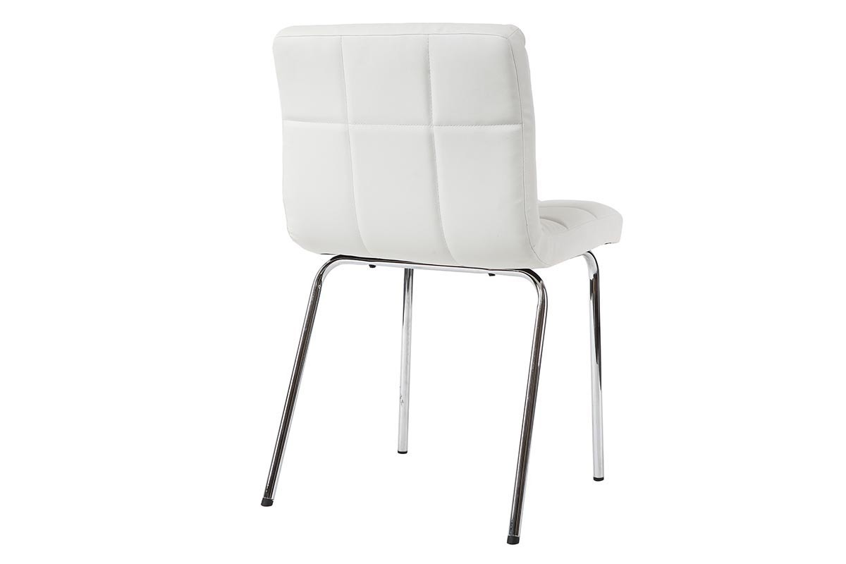 Silla diseo acolchada blanca lote de 2 POLLY
