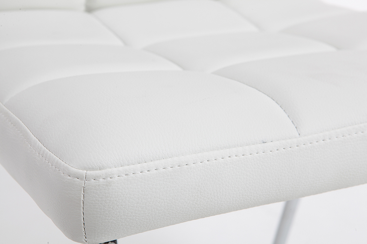 Silla diseo acolchada blanca lote de 2 POLLY
