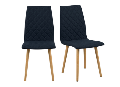 Silla dise&ntilde;o acolchada diamantes azul oscuro lote de 2 DIAMOND