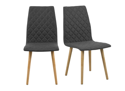 Silla dise&ntilde;o acolchada diamantes gris oscuro lote de 2 DIAMOND