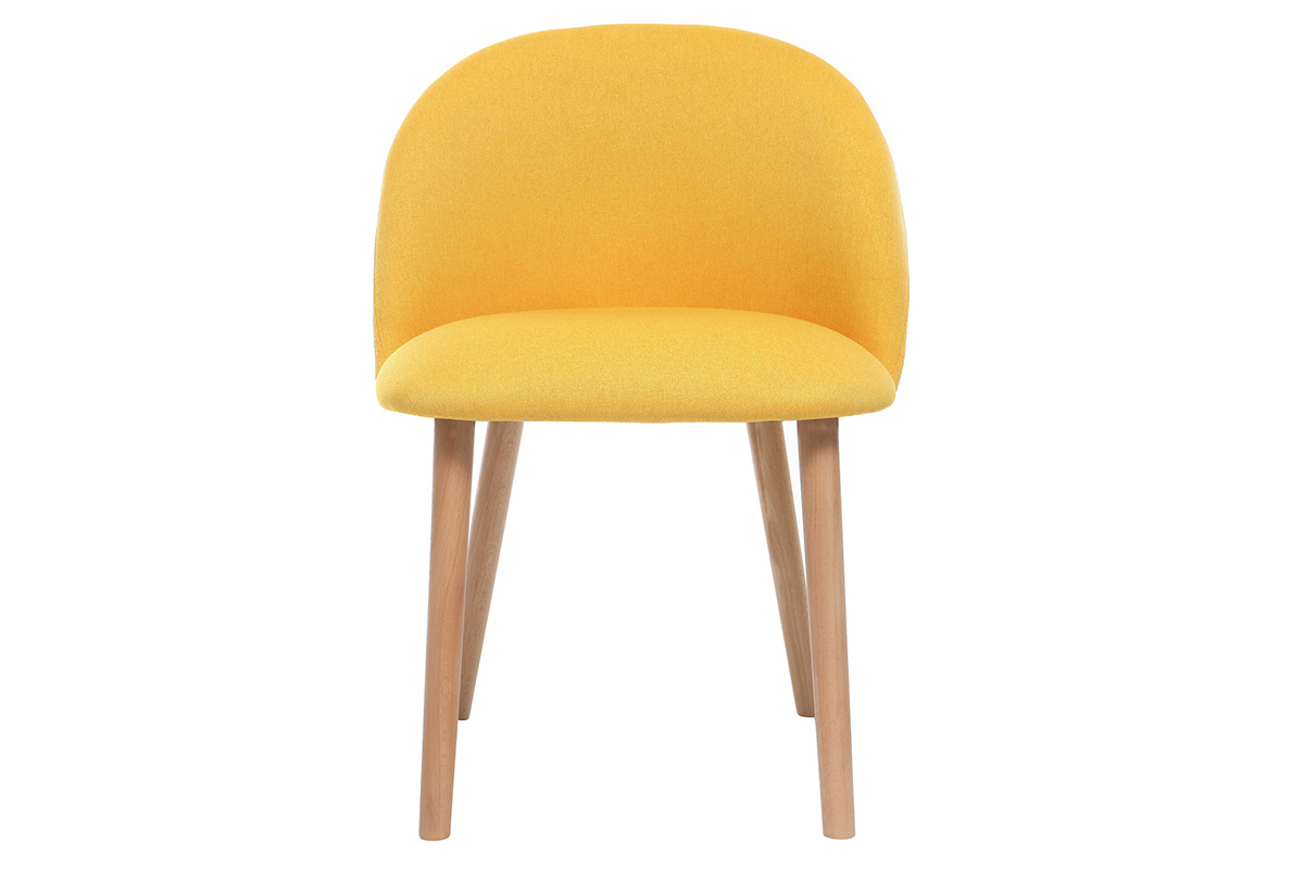 Silla diseo amarillo y madera CELESTE