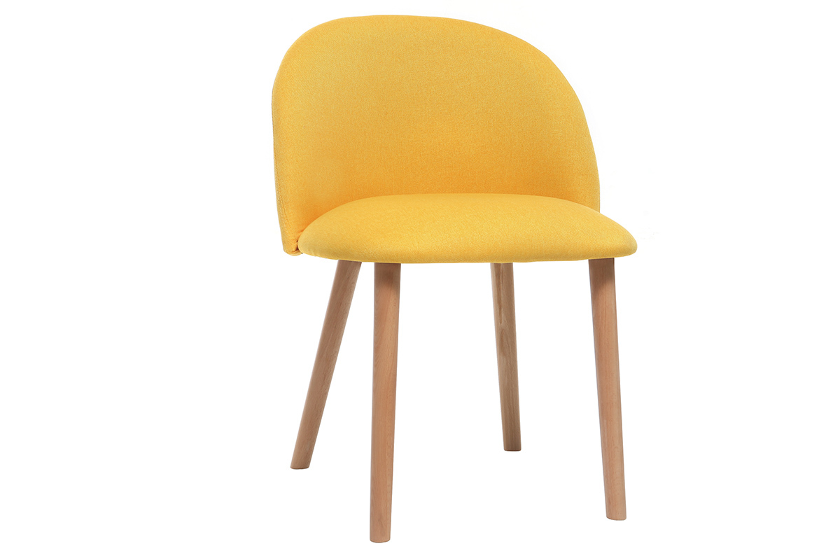 Silla diseo amarillo y madera CELESTE