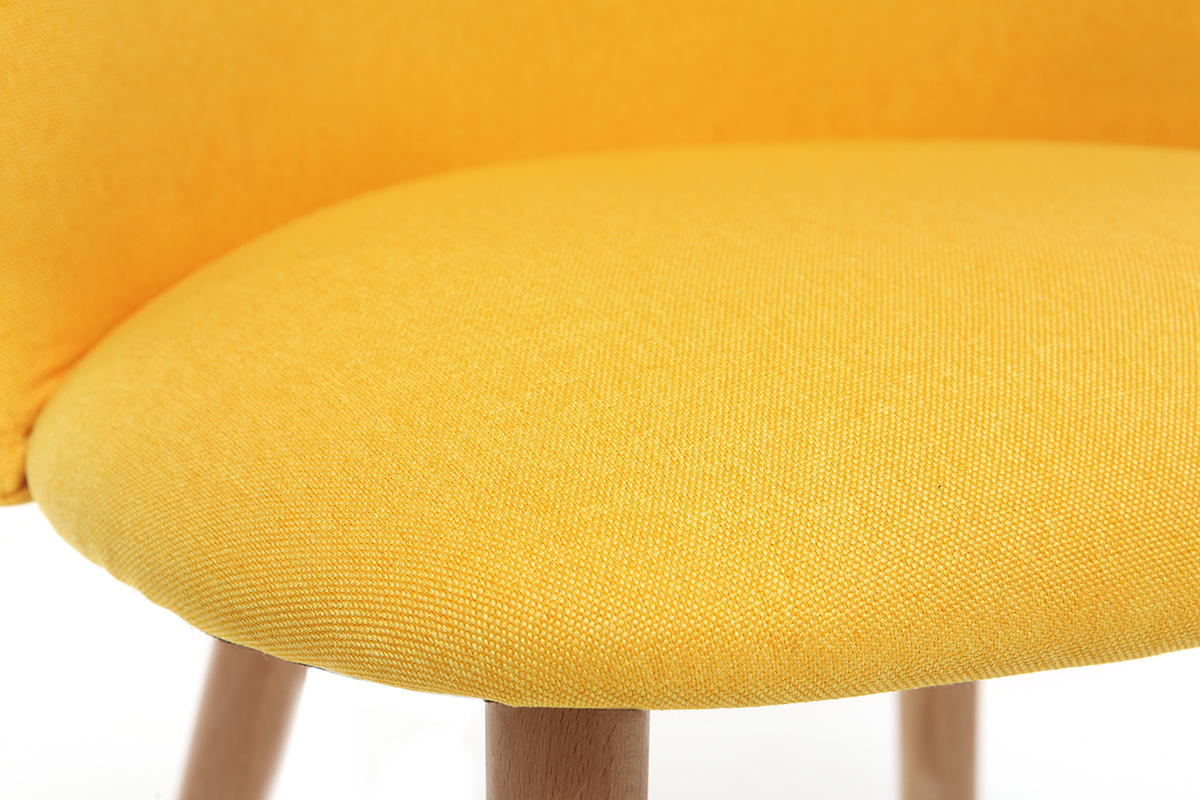 Silla diseo amarillo y madera CELESTE