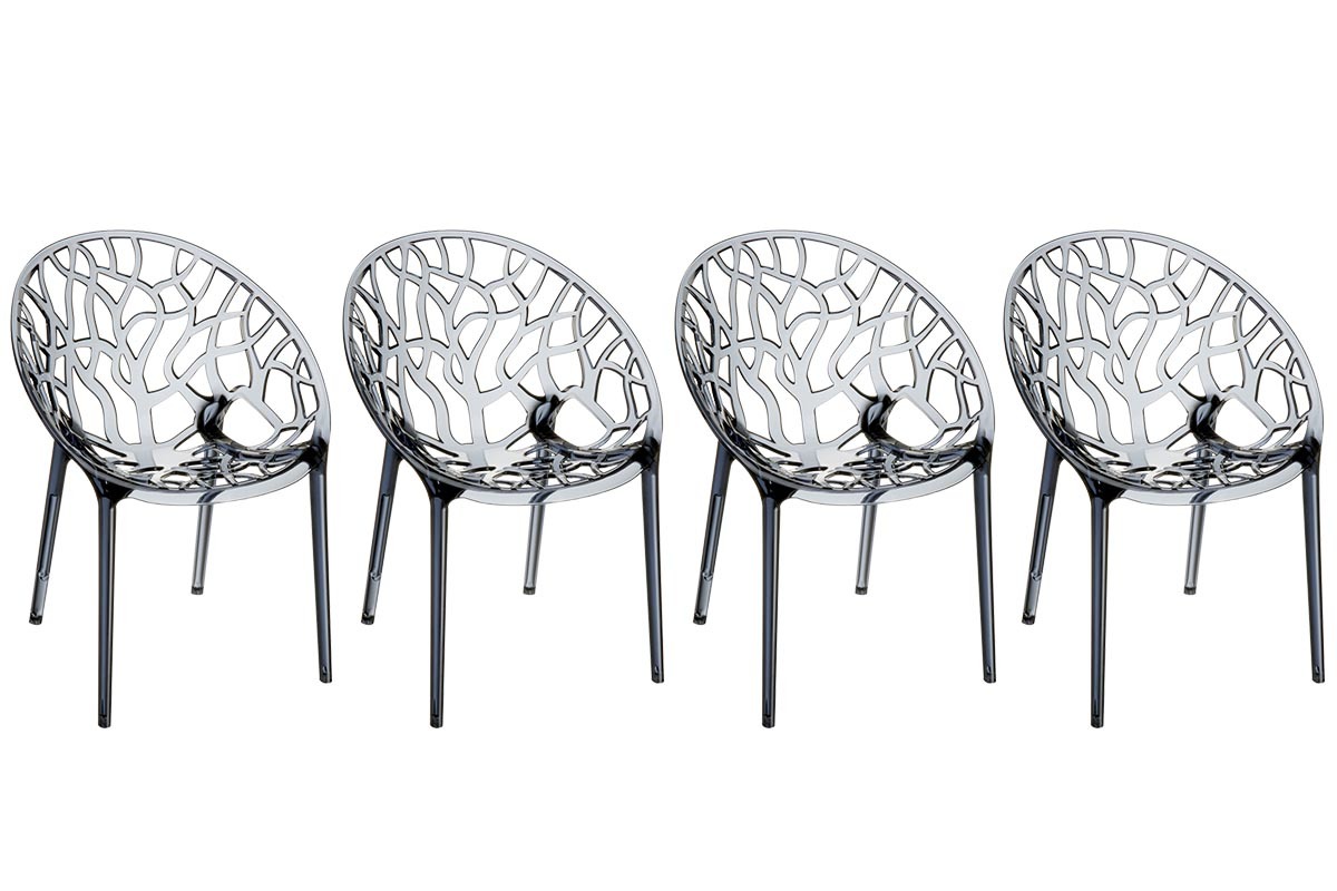 Silla diseo ARBOL apilables gris lote de 4