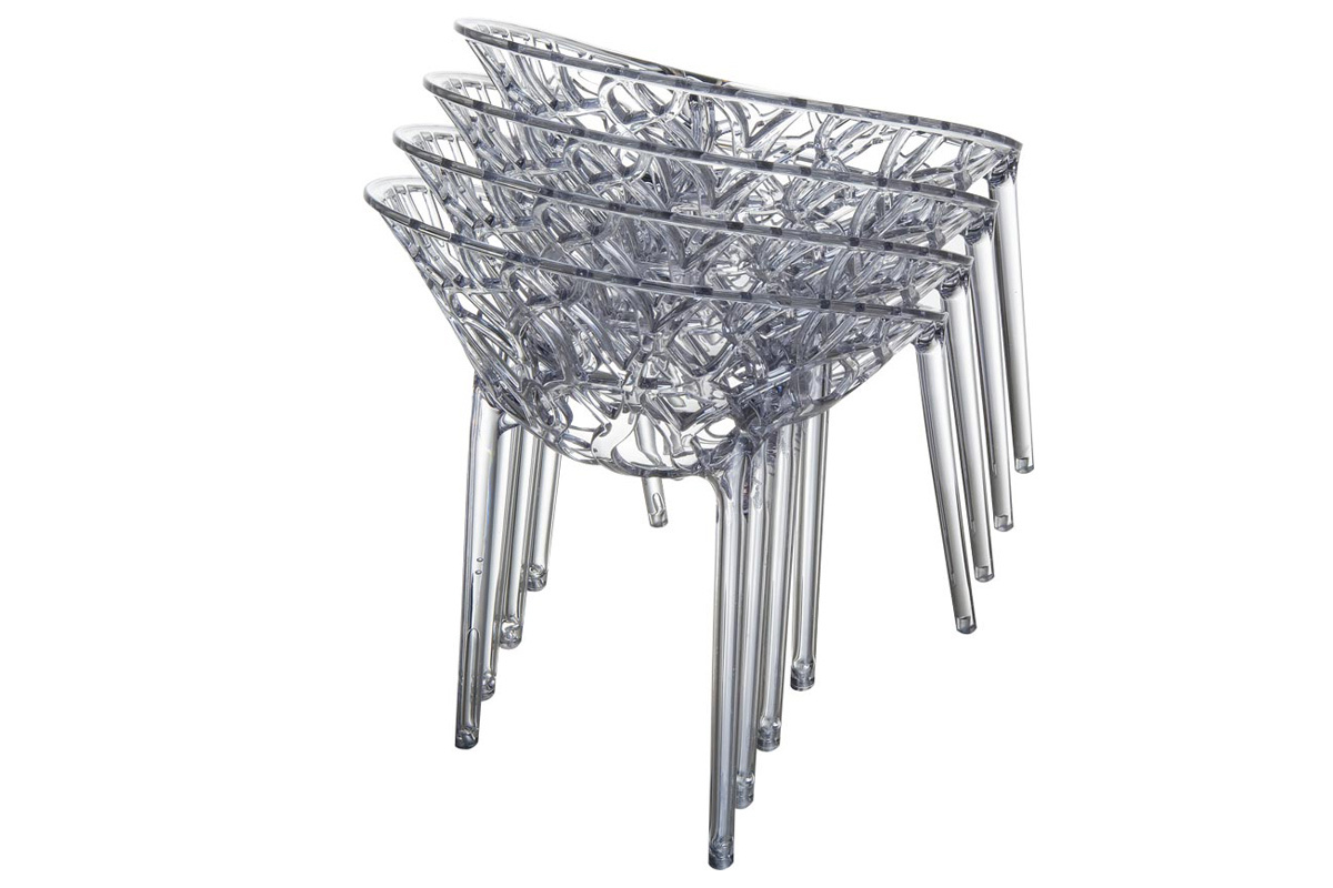 Silla diseo ARBOL apilables gris lote de 4