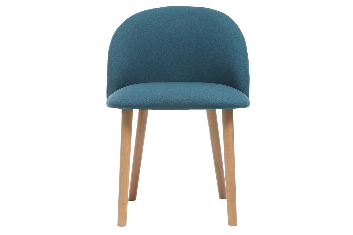 Silla diseo azul petrleo y madera CELESTE