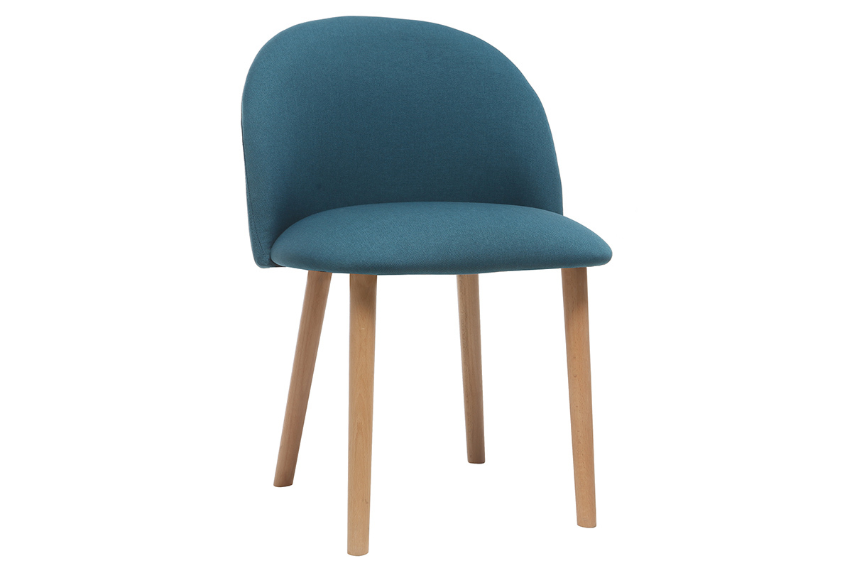 Silla diseo azul petrleo y madera CELESTE