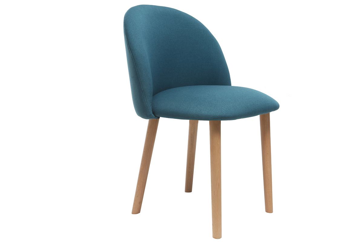 Silla diseo azul petrleo y madera CELESTE