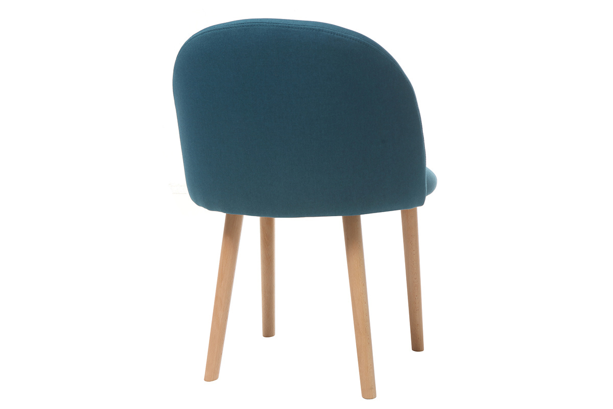 Silla diseo azul petrleo y madera CELESTE