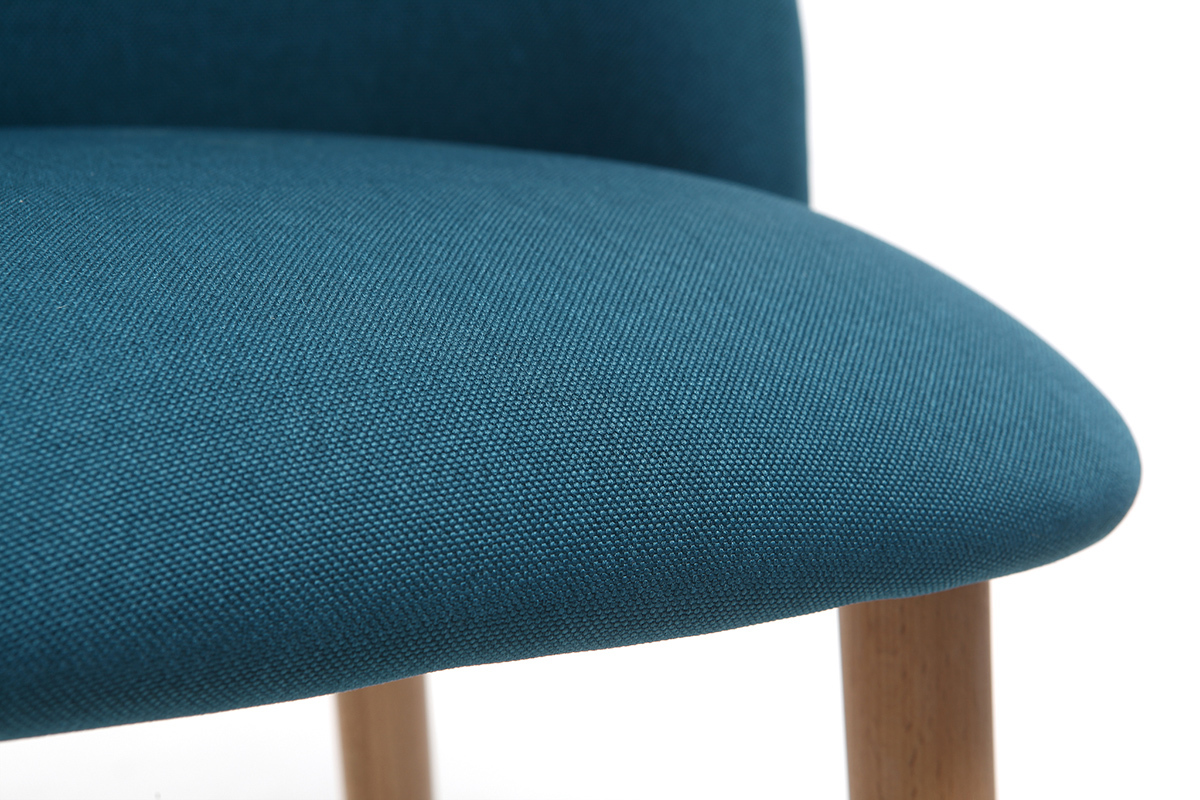 Silla diseo azul petrleo y madera CELESTE