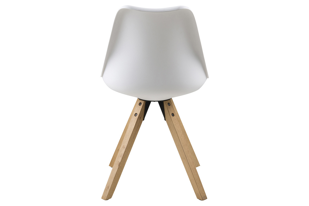 Silla diseo blanco y patas madera clara lote de 2 NADJA