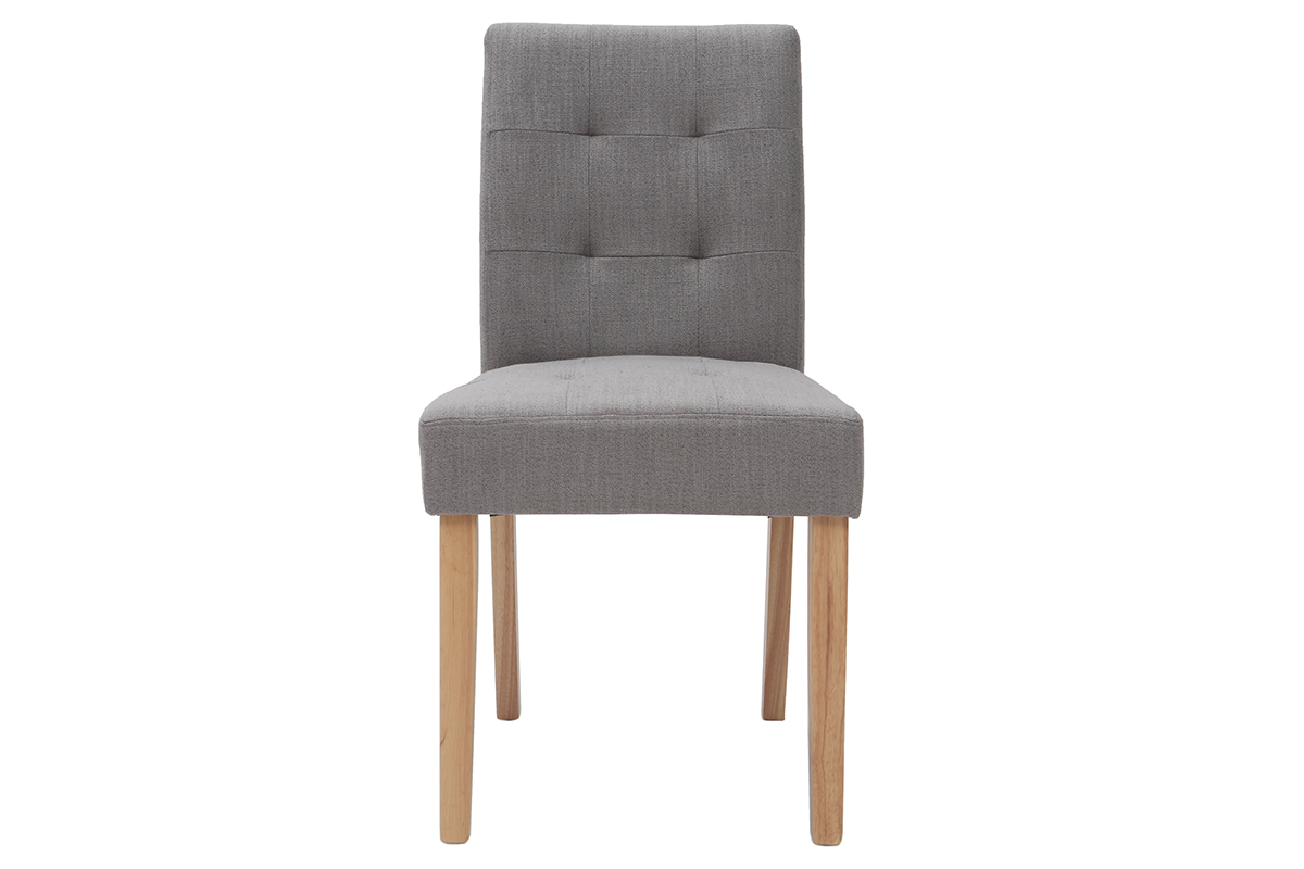 Silla diseo capitan tejido gris patas madera lote de 2 ESTER