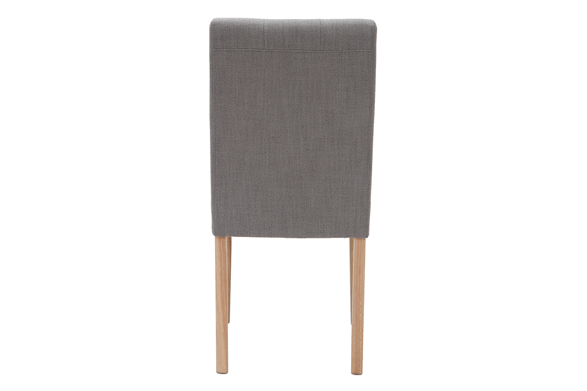 Silla diseo capitan tejido gris patas madera lote de 2 ESTER