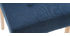 Silla diseño capitoné tejido azul patas madera lote de 2 ESTER