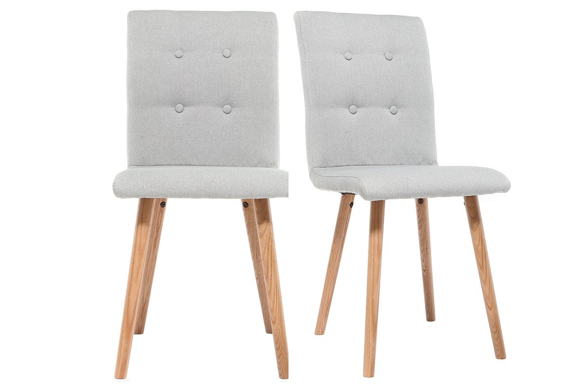 Silla diseo gris claro y madera lote de dos HORTA