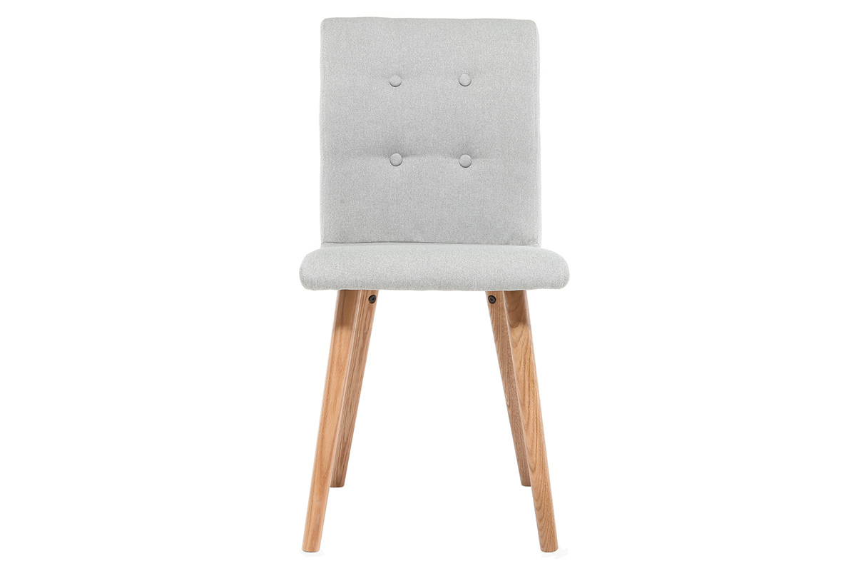 Silla diseo gris claro y madera lote de dos HORTA