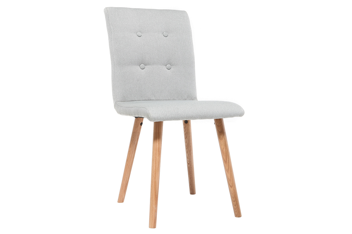 Silla diseo gris claro y madera lote de dos HORTA
