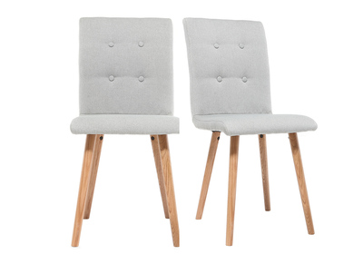 Silla dise&ntilde;o gris claro y madera lote de dos HORTA