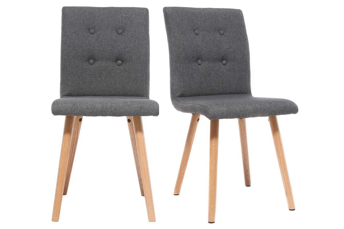 Silla diseo gris oscuro y madera lote de dos HORTA