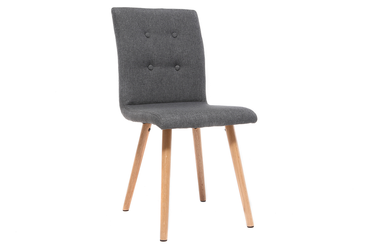 Silla diseo gris oscuro y madera lote de dos HORTA