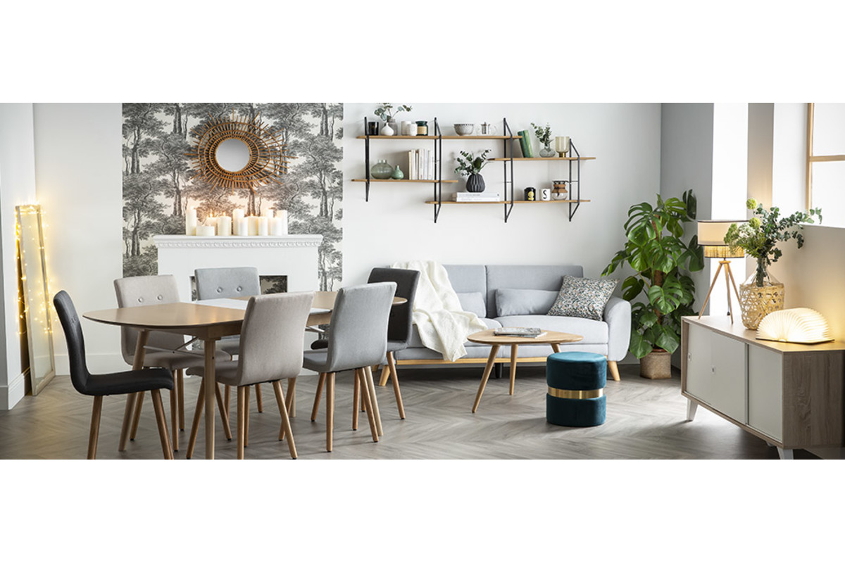 Silla diseo gris oscuro y madera lote de dos HORTA