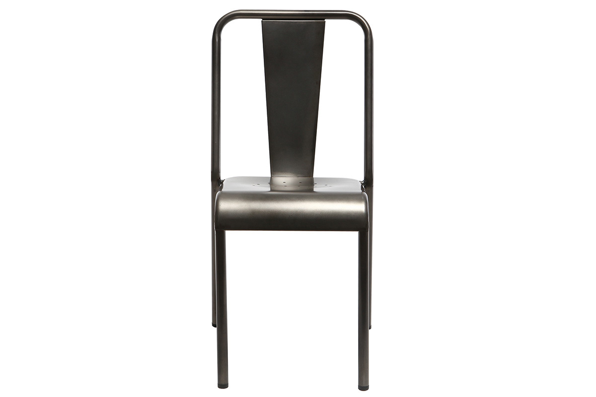 Silla diseo metal inox lote de 2 EVAN