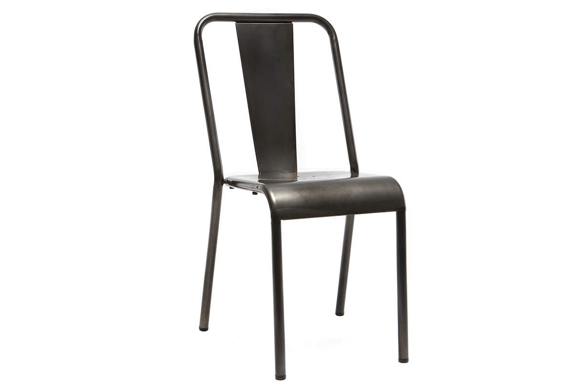Silla diseo metal inox lote de 2 EVAN