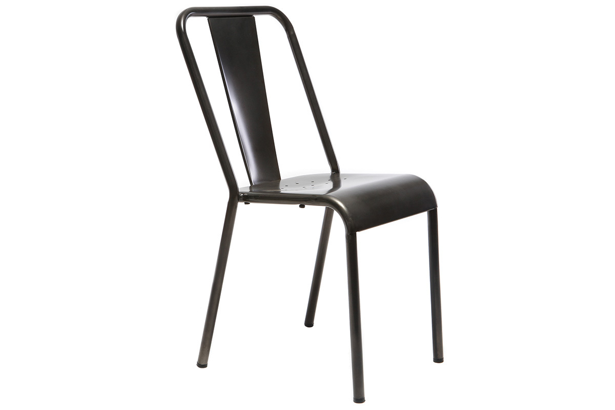Silla diseo metal inox lote de 2 EVAN