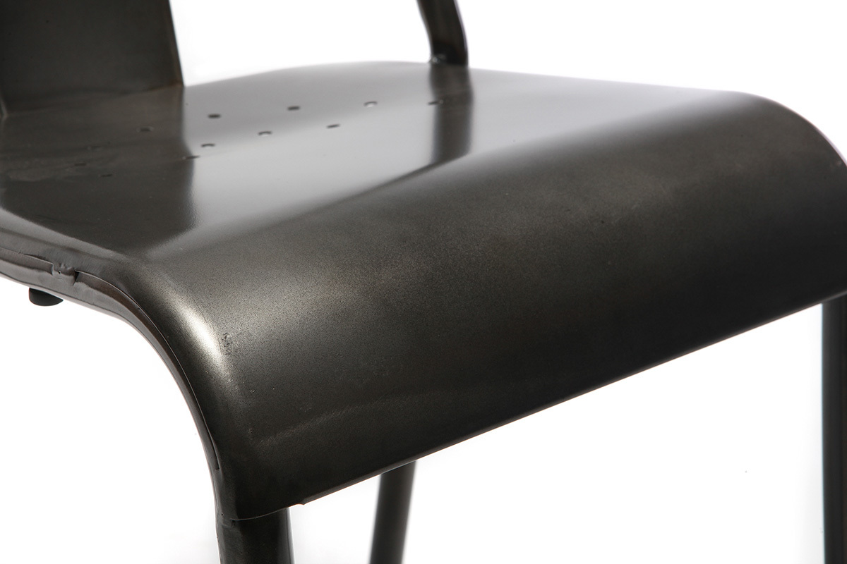 Silla diseo metal inox lote de 2 EVAN