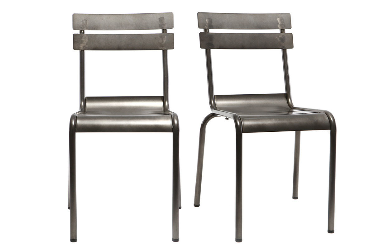 Silla diseo metal inox lote de 2 SHERMAN