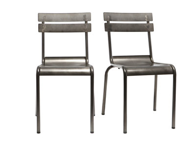 Silla dise&ntilde;o metal inox lote de 2 SHERMAN