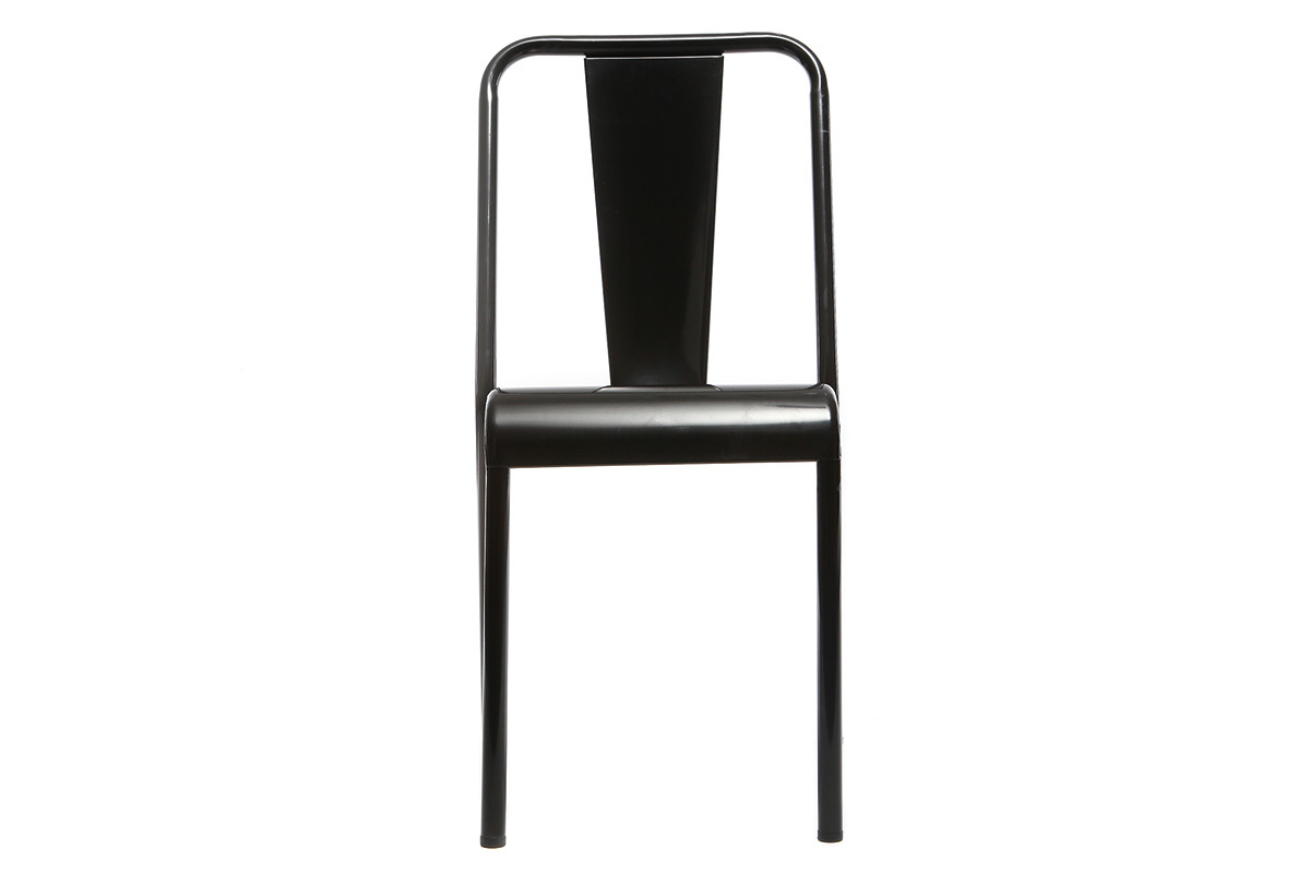 Silla diseo metal negro lote de 2 EVAN