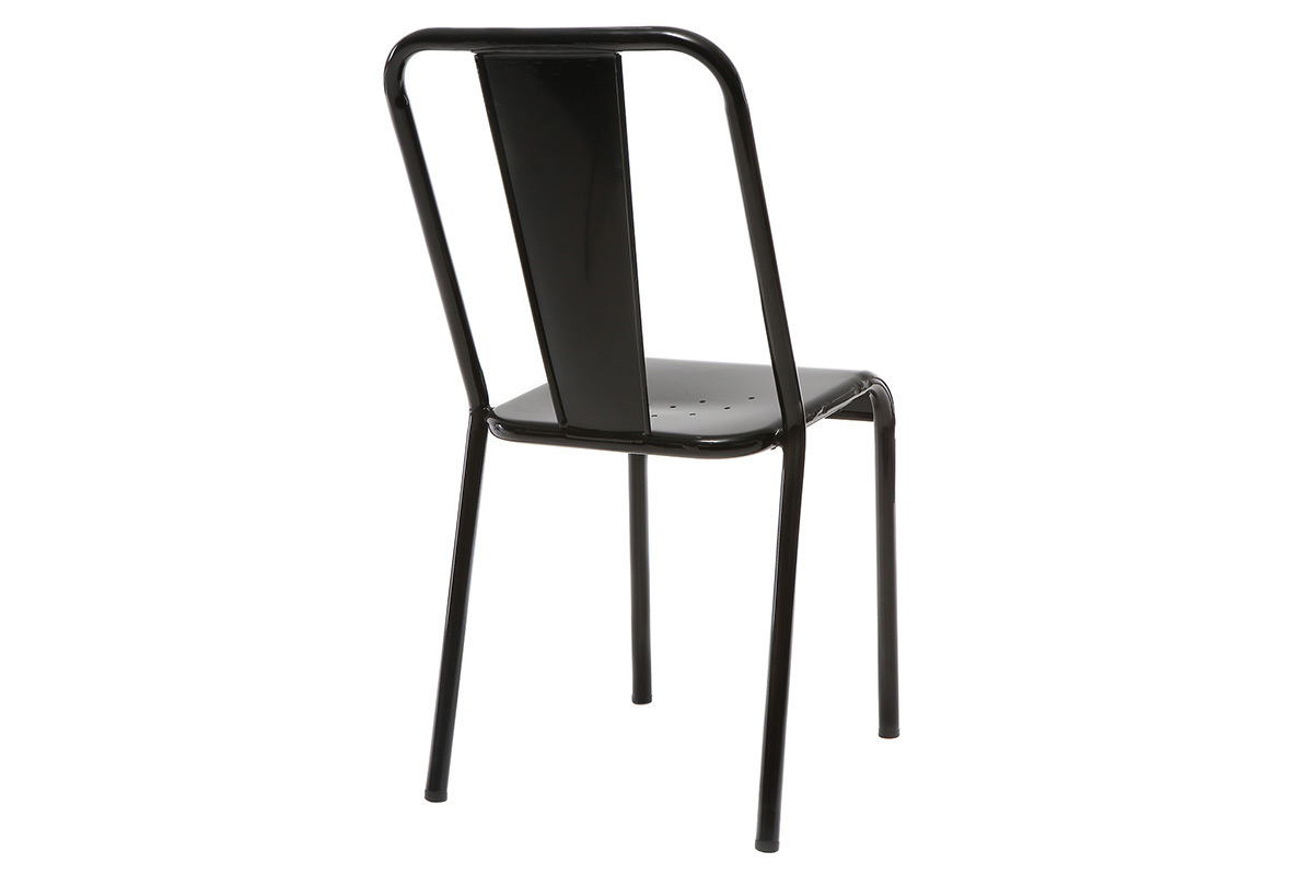 Silla diseo metal negro lote de 2 EVAN