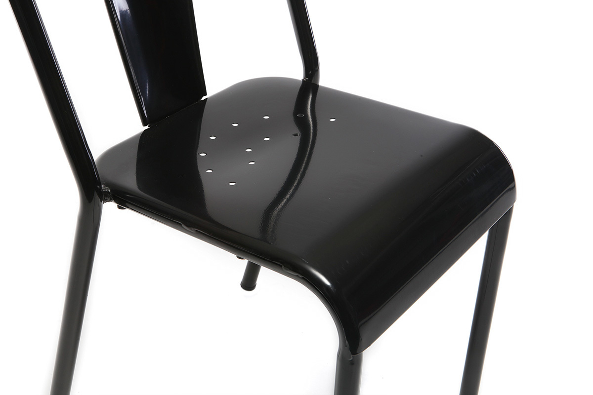 Silla diseo metal negro lote de 2 EVAN
