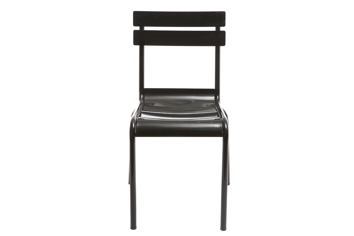 Silla diseo metal negro lote de 2 SHERMAN