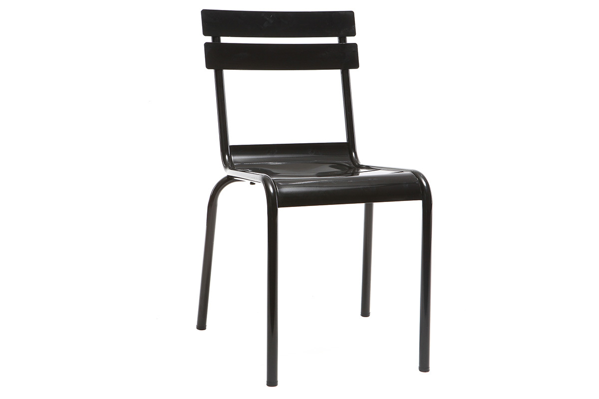 Silla diseo metal negro lote de 2 SHERMAN