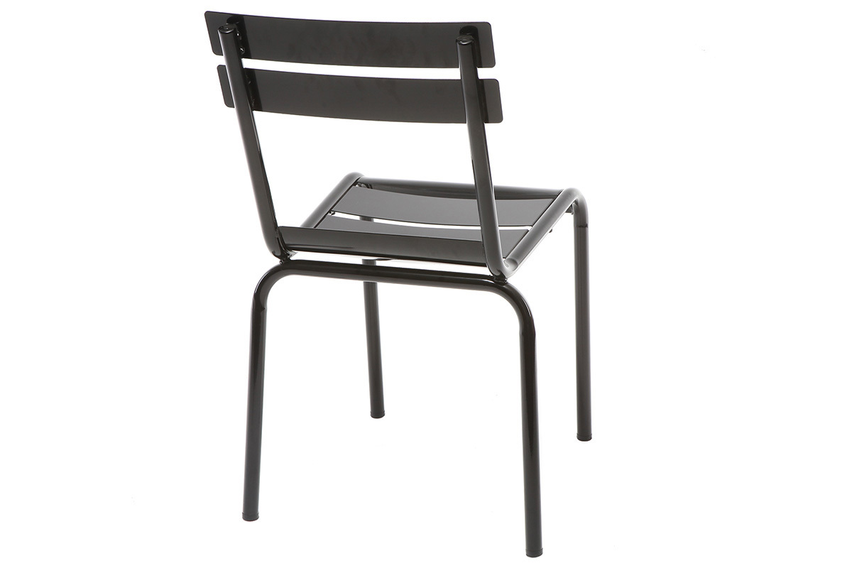 Silla diseo metal negro lote de 2 SHERMAN