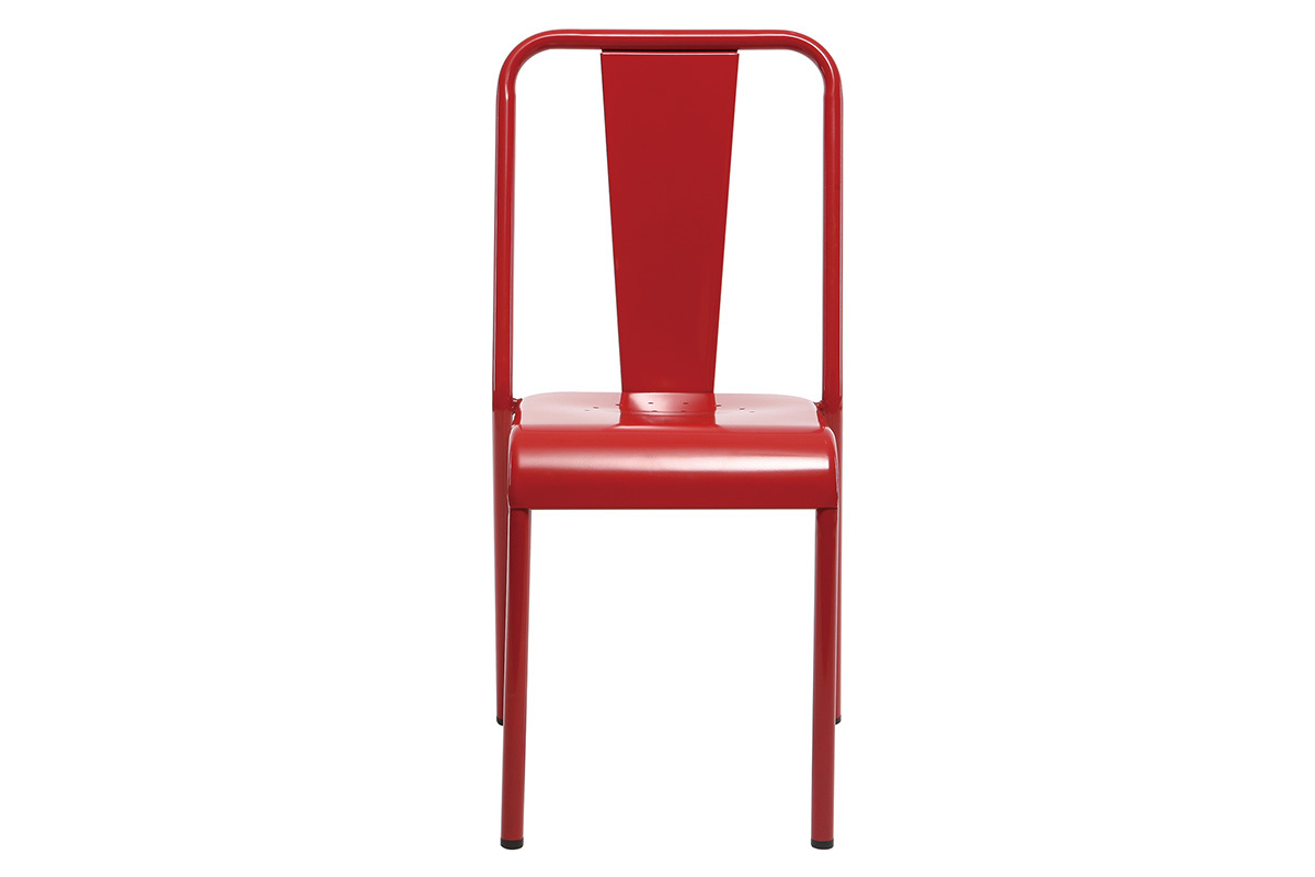 Silla diseo metal rojo lote de 2 EVAN