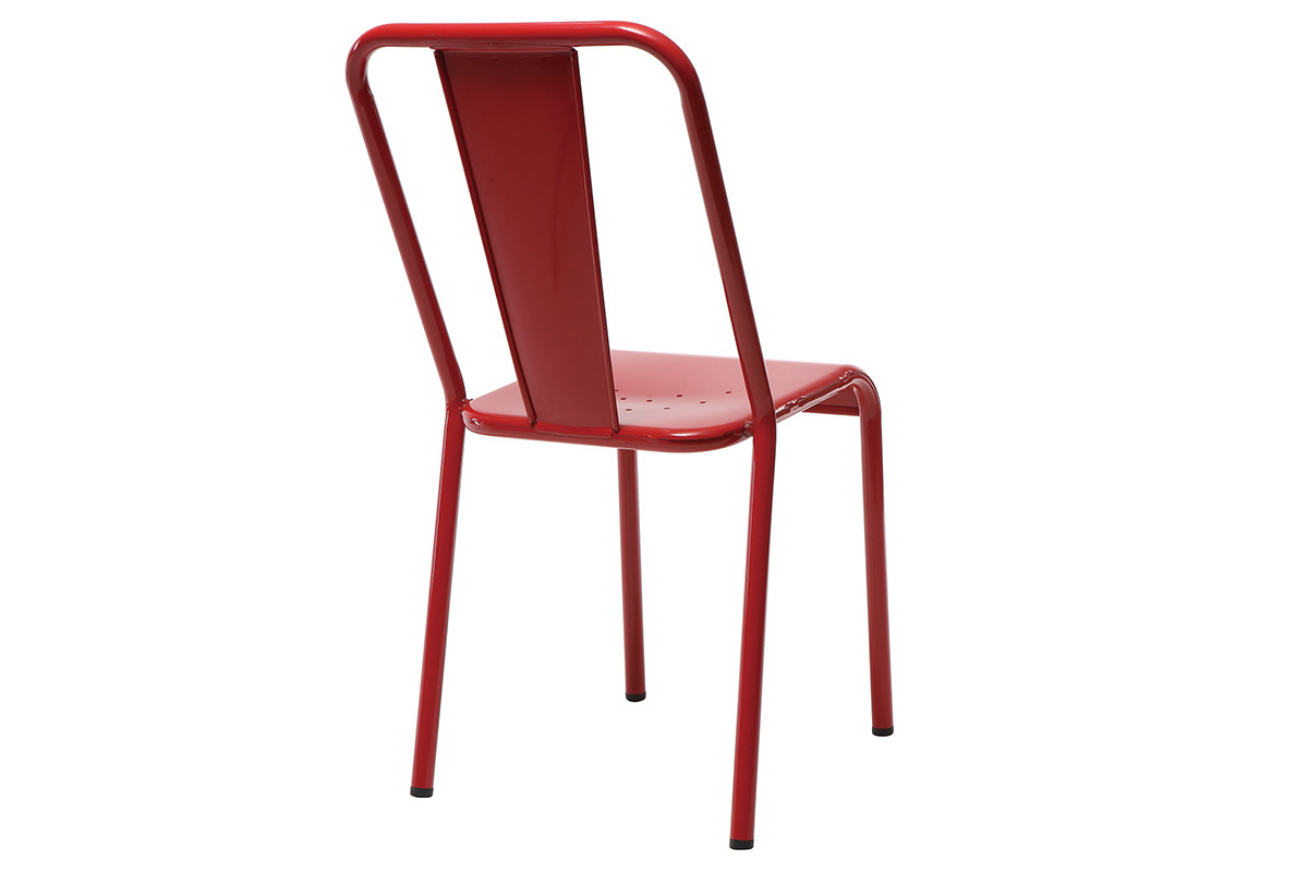 Silla diseo metal rojo lote de 2 EVAN