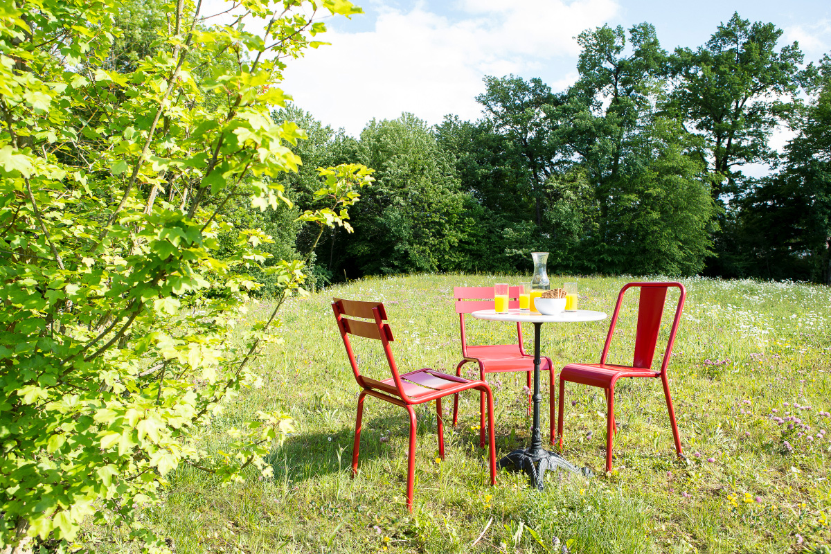 Silla diseo metal rojo lote de 2 EVAN