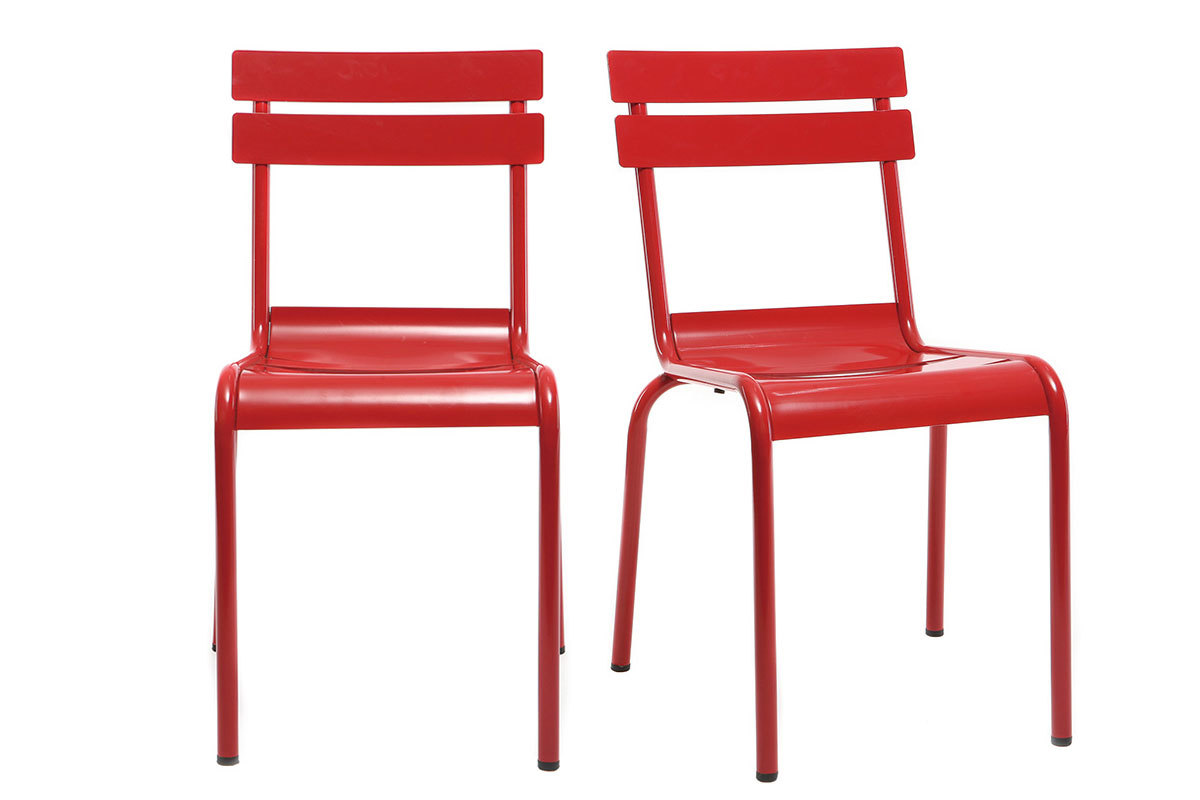 Silla diseo metal rojo lote de 2 SHERMAN