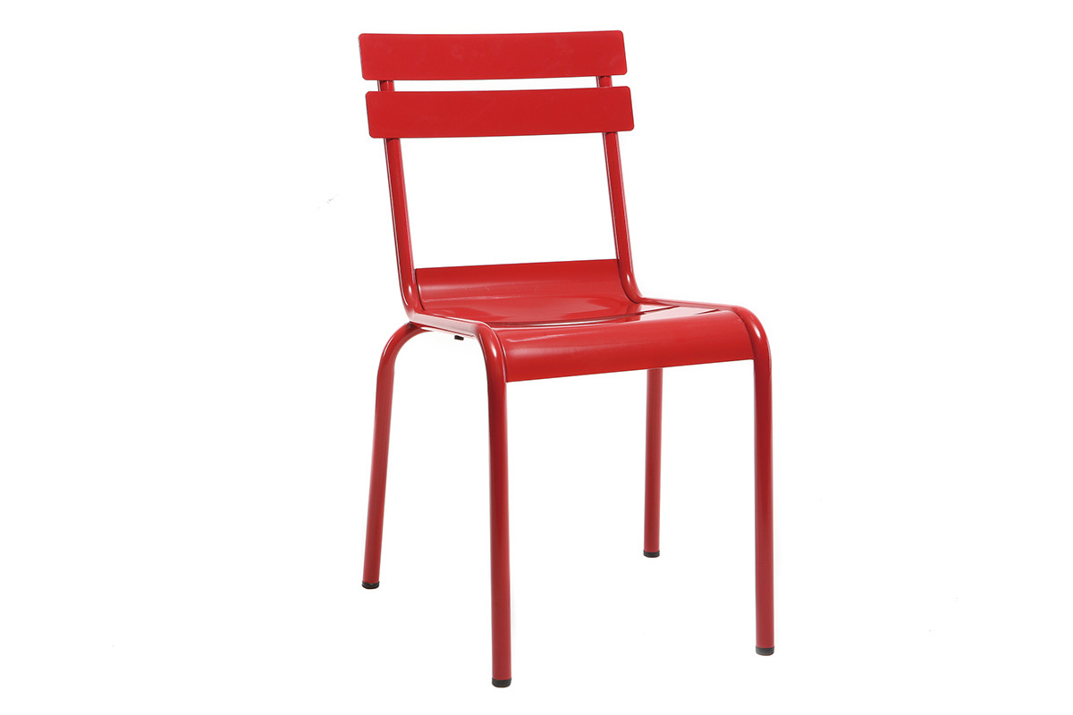 Silla diseo metal rojo lote de 2 SHERMAN