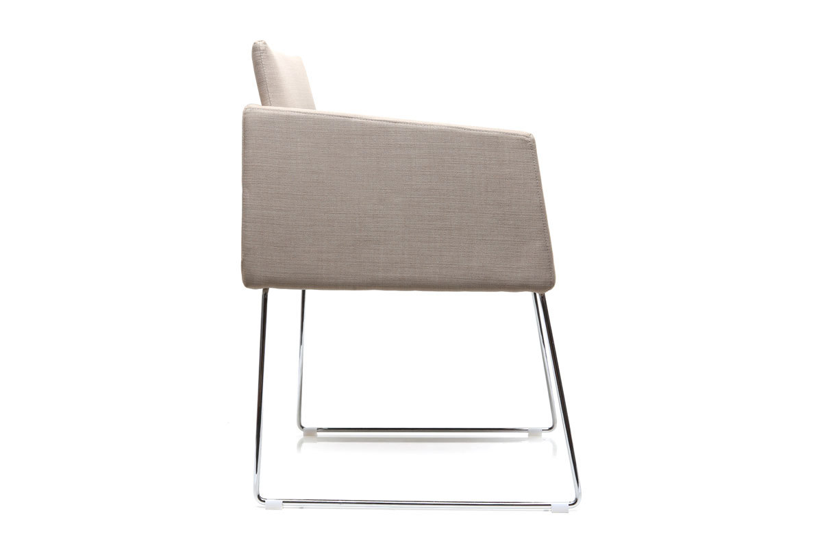 Silla diseo polister natural y acero cromado NEORA
