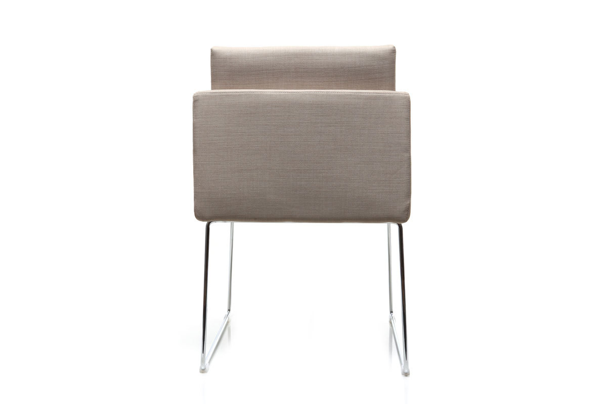 Silla diseo polister natural y acero cromado NEORA